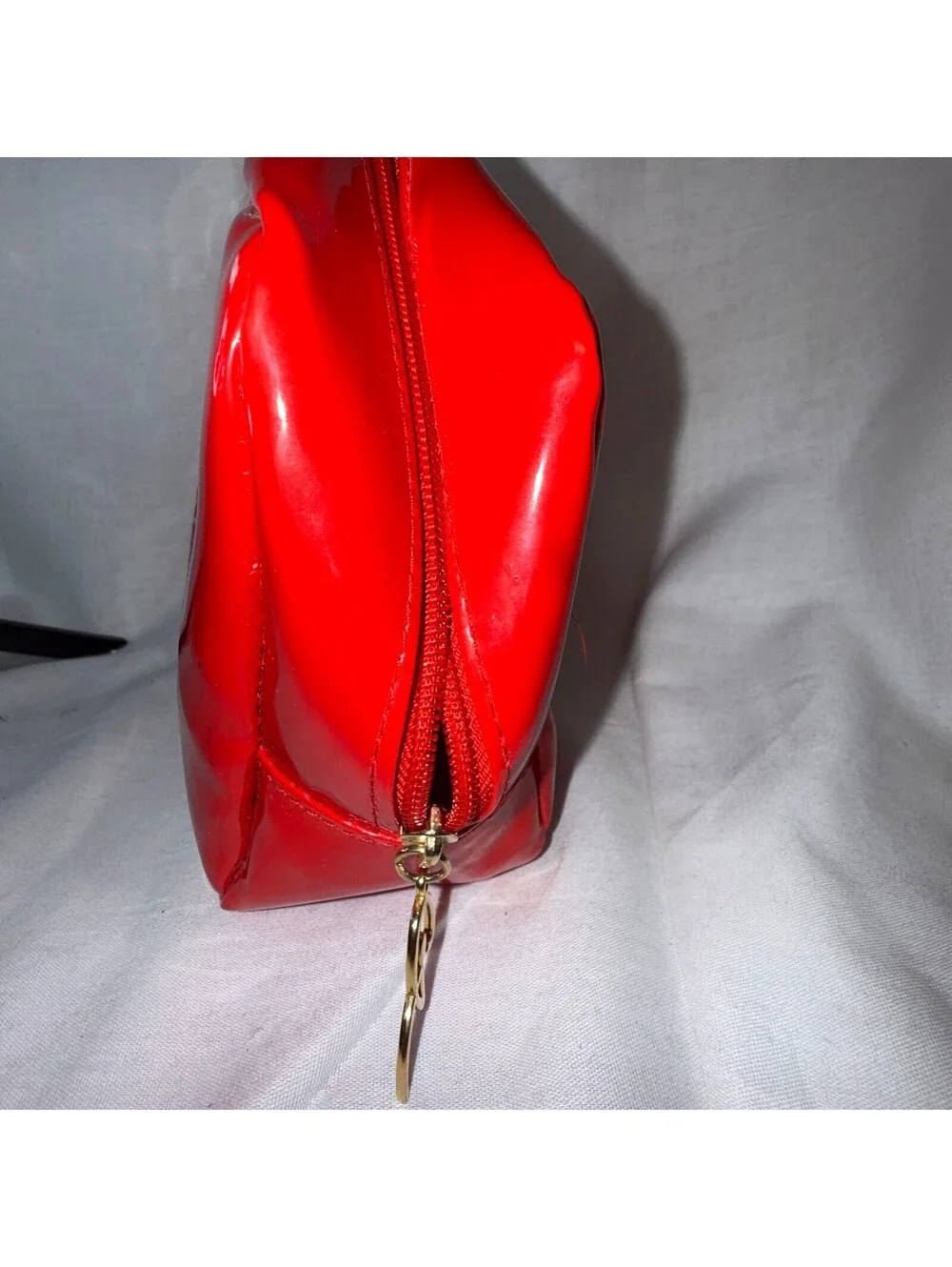 Christian Lacroix Rouge Avon Red Patent Cosmetic Makeup Bag 9x6x3 Vintage
